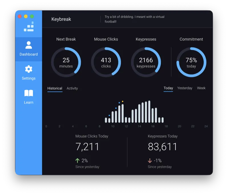 Keybreak dashboard screenshot